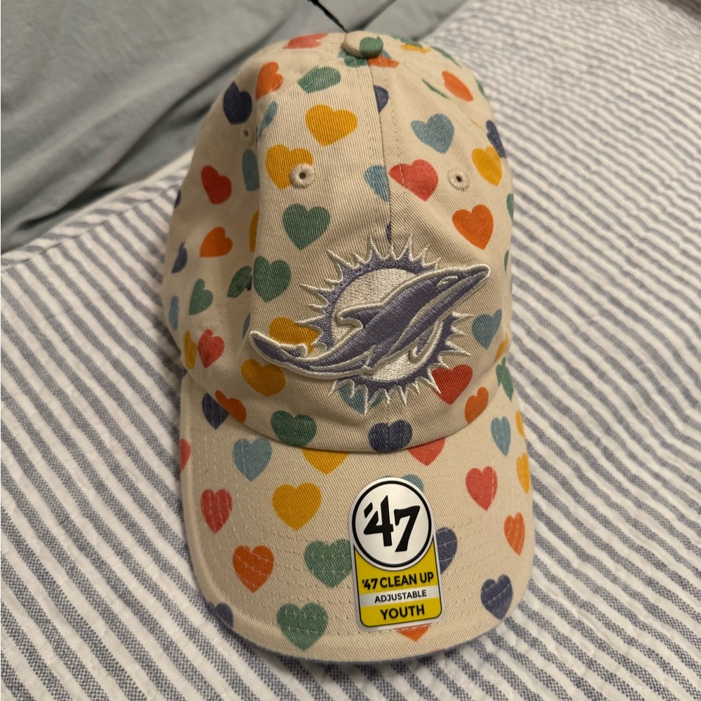 47 Kids Heart Pattern Cap Miami Dolphins
